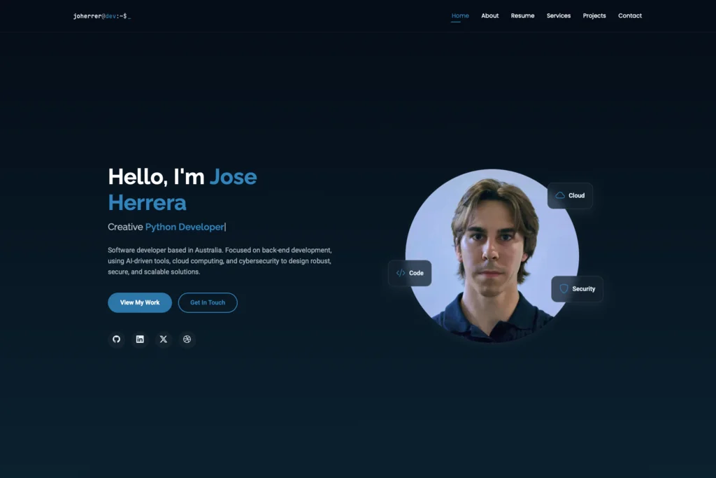 Portfolio Website project screenshot